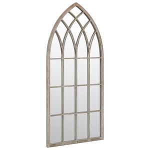 vidaXL Espelho de jardim p/ uso exterior ferro 100x45 cm cor de areia