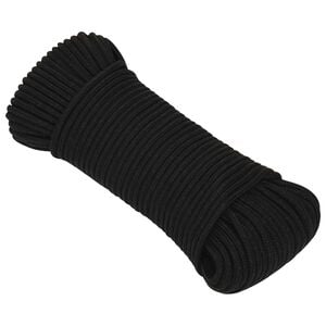 vidaXL Corda utilit&aacute;ria multiusos 5 mm 100 m Preto Poli&eacute;ster