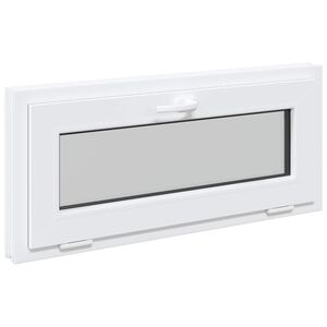 vidaXL Janela de por&atilde;o RISOR 90 x 40 cm PVC e Vidro Branco