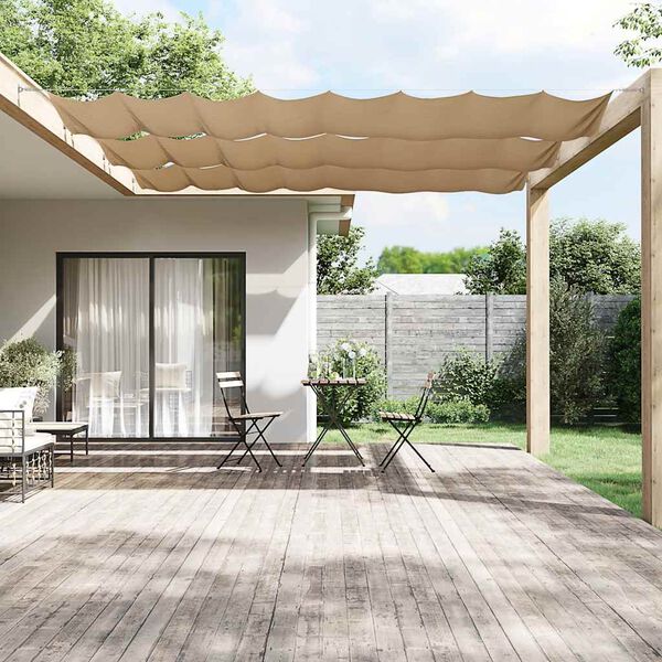 vidaXL Toldo vertical 140x800 cm tecido oxford cinza-acastanhado