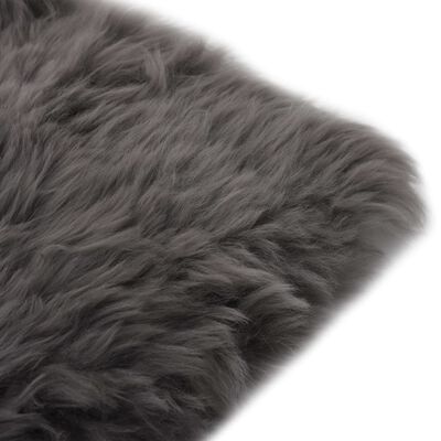 vidaXL Almofadas p/ cadeira 2 pcs 40x40cm pele carneiro cinzento-claro