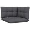 vidaXL 3 pcs conjunto lounge jardim c/ almofadões pinho maciço preto