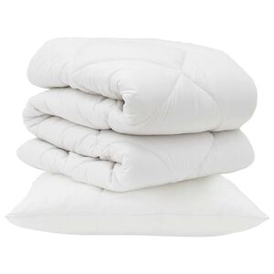 vidaXL Edred&atilde;o com travesseiro 2 pcs Branco Microfibra