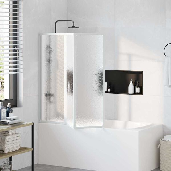 Painel de vidro dobr&aacute;vel para duche 3 pe&ccedil;as 117 x 120 cm