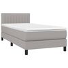 vidaXL Cama box spring c/ colch&atilde;o e LED 80x200 cm tecido cinza-claro