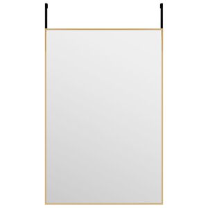 vidaXL Espelho para porta 40x60 cm vidro e alumínio dourado