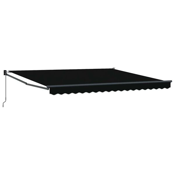 vidaXL Toldo Retr&aacute;til Manual Preto 400 &times; 300 cm Poli&eacute;ster e Alum&iacute;nio