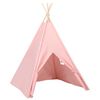 vidaXL Tenda teepee infantil c/ saco 120x120x150 cm pele p&ecirc;ssego rosa