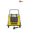vidaXL Reboque bicicleta p/ animais tecido oxford/ferro amarelo/cinza