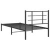 vidaXL Estrutura de cama com cabeceira 90x200 cm metal preto