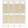 vidaXL Biombo com 4 pain&eacute;is 140x165 cm tecido cor creme