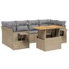 vidaXL 7 pcs conjunto de sof&aacute;s p/ jardim com almofad&otilde;es vime PE bege