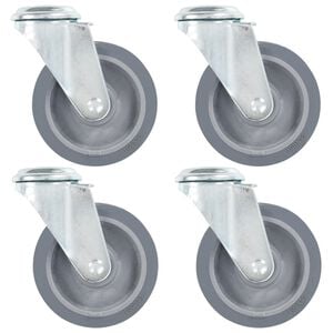 vidaXL Rodas giratórias com furo 4 pcs 100 mm