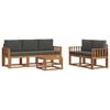 vidaXL Conjunto de Sof&aacute;s para Exterior 6 unid. Natural e Antracite