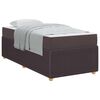 vidaXL Estrutura da Cama com colch&atilde;o Marrom Escuro 100 x 200 cm tecido