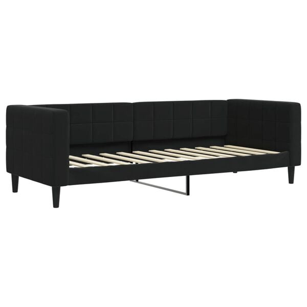 vidaXL Sofá-cama com colchão 80x200 cm veludo preto