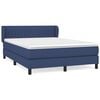vidaXL Cama com molas/colch&atilde;o 140x190 cm tecido azul