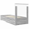 vidaXL Estrutura da Cama com gaveta Cinza Sonoma e Prata 70 x 190 cm
