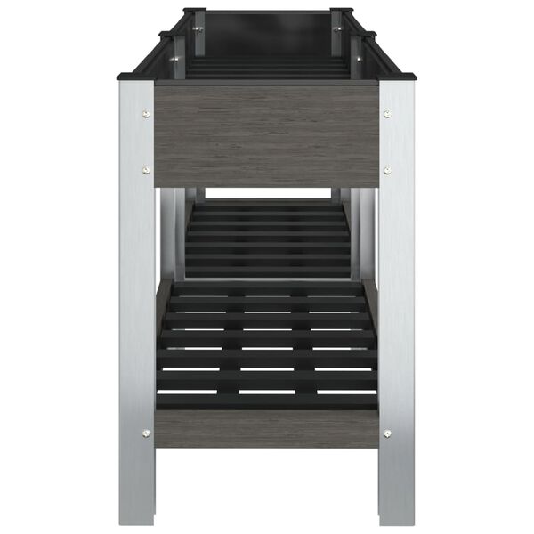 vidaXL Canteiro elevado jardim c/ prateleira 150x50x75 cm WPC cinzento