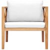 vidaXL Cadeira de jardim c/ almofad&otilde;es creme madeira teca maci&ccedil;a