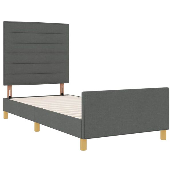 vidaXL Estrutura da Cama Cinzento escuro 100 x 200 cm tecido