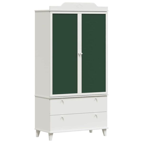 vidaXL Guarda-roupa de Lousa com gaveta ROROS Branco 90 x 45 x 180 cm