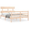 vidaXL Estrutura de cama com cabeceira 140x190 cm madeira maci&ccedil;a