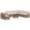 vidaXL Conjunto de Sof&aacute; de Jardim 10 pcs Bege vime PE