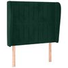 vidaXL Cabeceira cama c/ abas veludo 93x23x118/128 cm verde-escuro