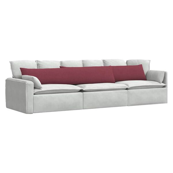 vidaXL Travesseiros de Sof&aacute; 2 pcs Vinho Vermelho 200 x 40 cm tecido