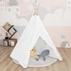 vidaXL Tenda teepee infantil c/ saco 120x120x150cm pele p&ecirc;ssego branco