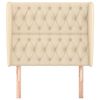 vidaXL Cabeceira de cama c/ abas tecido 103x23x118/128 cm creme