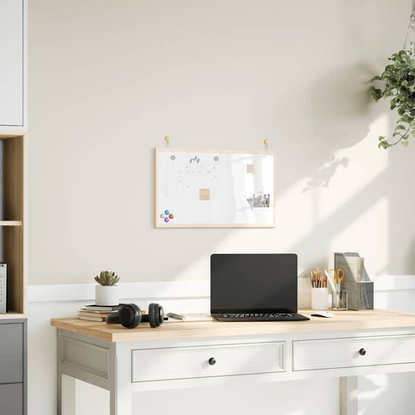 vidaXL Quadro branco magn&eacute;tico com estrutura em madeira de pinho maci&ccedil;o 60x40 cm