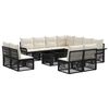 vidaXL Conjunto de Sof&aacute; de Jardim 12 unid. Preto e Branco Creme