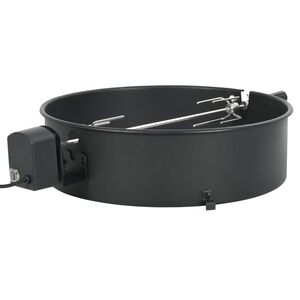 vidaXL Conjunto espeto girat&oacute;rio para churrasqueira 57 cm preto
