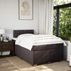 vidaXL Cama boxspring com colch&atilde;o 120x190 cm tecido castanho-escuro