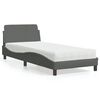 vidaXL Cama com colchão Dover 90x190 cm tecido cinzento-escuro