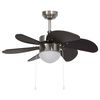 vidaXL Ventoinha de teto com luz 76 cm castanho-escuro