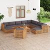 vidaXL 12 pcs conj. lounge jardim c/ almofad&otilde;es madeira de teca maci&ccedil;a