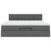 vidaXL Estrutura de cama otomana com colch&atilde;o 180x200cm cinzento escuro