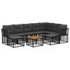 vidaXL Conjunto de Sof&aacute;s para Exterior 10 pcs Preto e Cinza Escuro