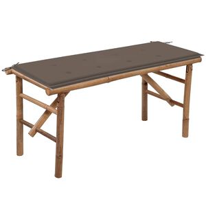 vidaXL Banco de jardim dobr&aacute;vel com almofad&atilde;o 118 cm bambu