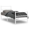 vidaXL Estrutura de cama com cabeceira e p&eacute;s 80x200 cm metal branco