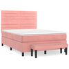 vidaXL Cama com molas/colch&atilde;o 140x200 cm veludo rosa