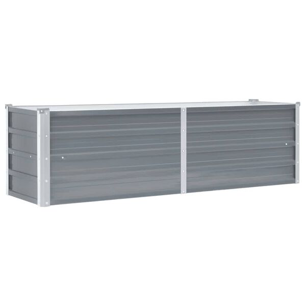 vidaXL Canteiro elevado de jardim aço galvanizado 160x40x45cm cinzento