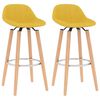vidaXL Bancos de bar 2 pcs tecido amarelo mostarda