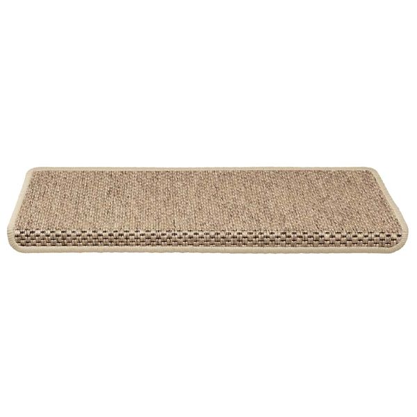 vidaXL Tapetes escada adesivos aspeto sisal 30pcs 65x21x4cm cor areia