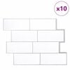 vidaXL Adesivos Decorativos 10 pcs Branco e Cinza 29,4 x 21,4 x 0,8 cm