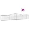 vidaXL Cestos gabi&atilde;o arqueados 5 pcs 400x50x60/80 cm ferro galvanizado