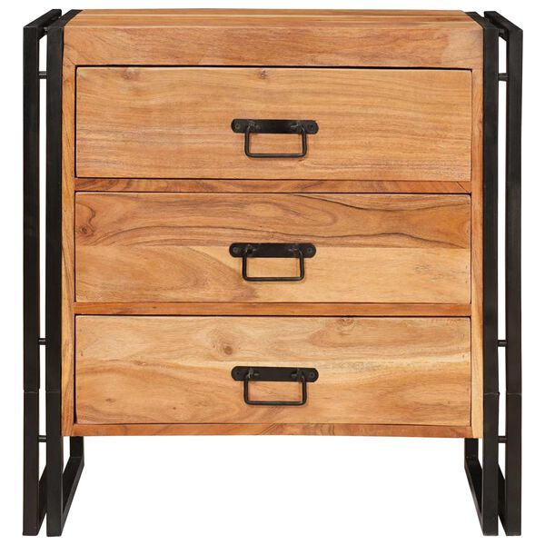 vidaXL Buffet Castanho 66 x 33 x 70 cm Madeira S&oacute;lida de Ac&aacute;cia
